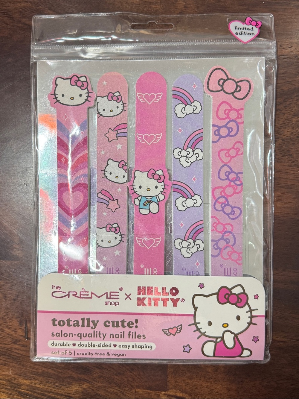 Hello Kitty Pink and Purple Nail File Set - 5 Decorative Files
